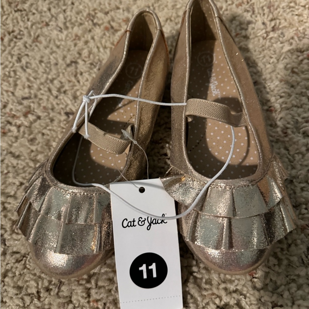 Gold toddler shoe